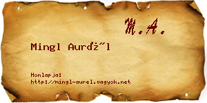 Mingl Aurél névjegykártya